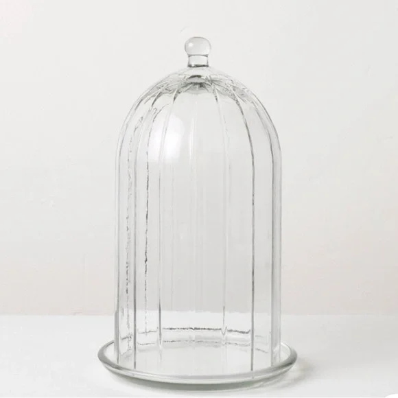 Hearth & Hand with Magnolia 11.5" Decorative Cloche Clear Dome with Base - Picture 1 of 3